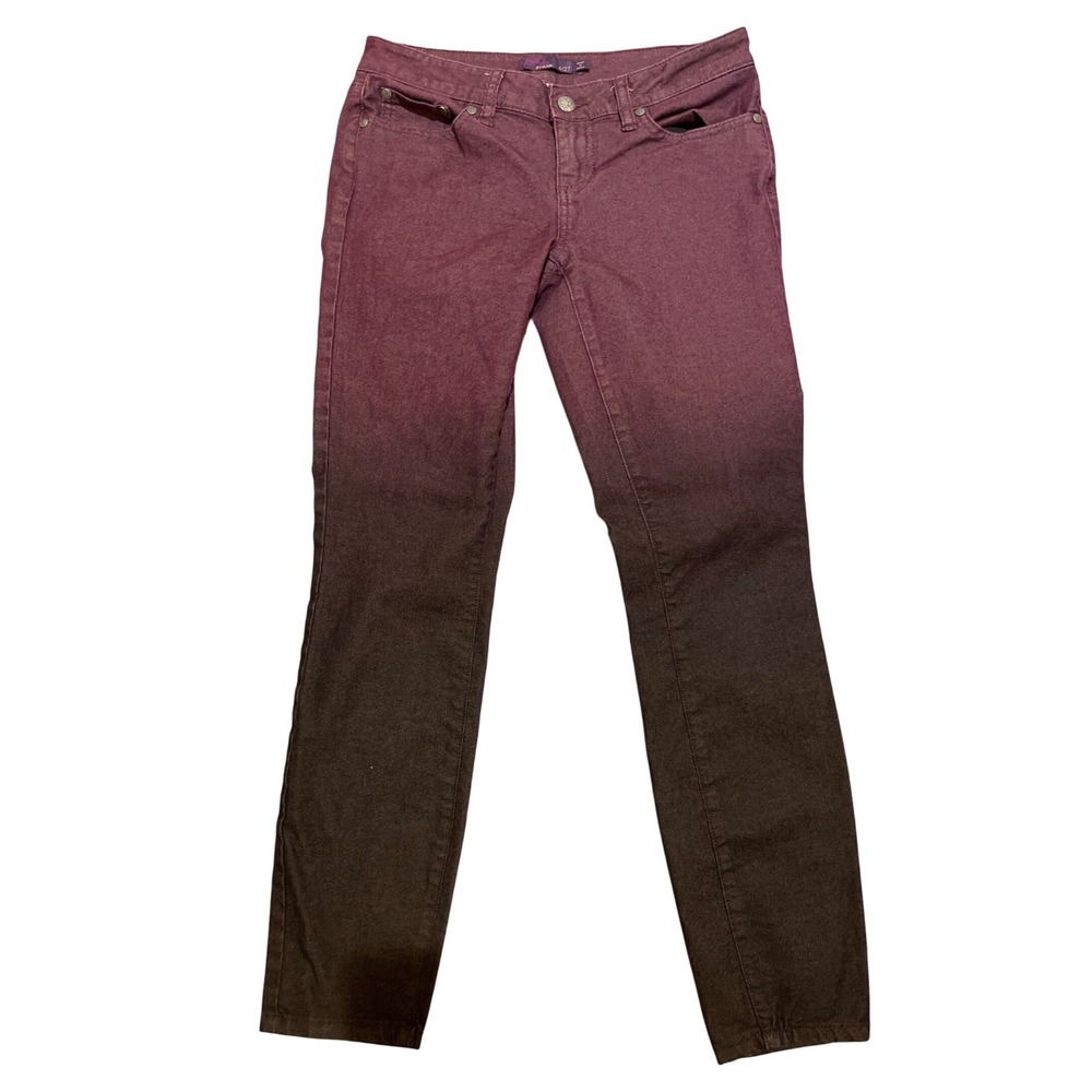 Prana Jeans Women's‎ Size 4/27 Organic Cotton Blend Ombre Maroon-Black Skinny